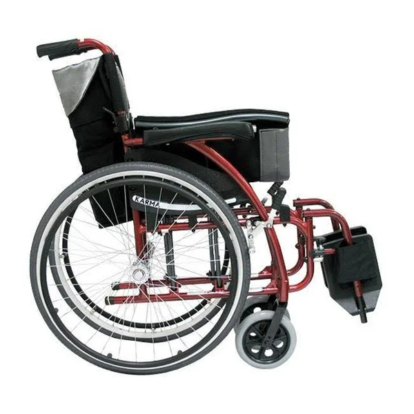 Karman S-Ergo 115 Ultra Lightweight Ergonomic Wheelchair 20x22 Seat - SWG Away Footrest, Quick Release Wheels, Silver