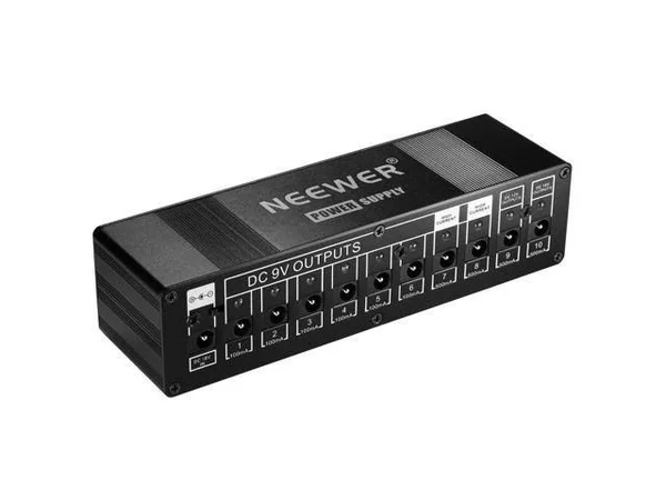 Neewer Guitar Pedal Power Supply 10 Isolated DC Outputs for 9V/12V/18V Effect Pedal with DC Power Adapter - DC Power Cables and P