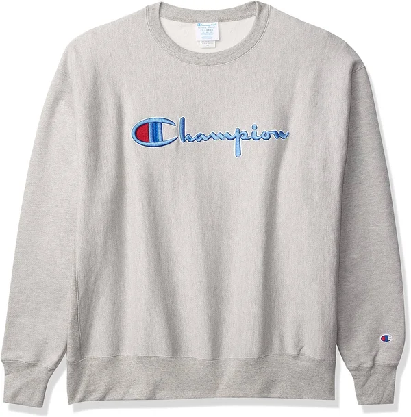 Champion Life Men's Crewneck Sweatshirt Oxford Grey, Large