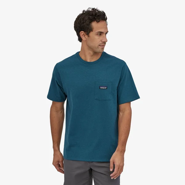 Patagonia Men's P-6 Label Pocket Responsibili-Tee - Abalone Blue, XL