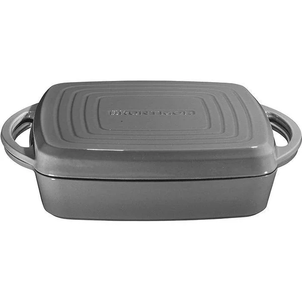 Bruntmor 7 qt. Non-Stick Cast Iron Square Braiser with Lid Color: Black SX946-PS