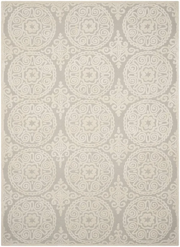 Safavieh Handmade Glamour Layla Modern Viscose Rug Grey/Ivory 5& x 8& 5& x 8&