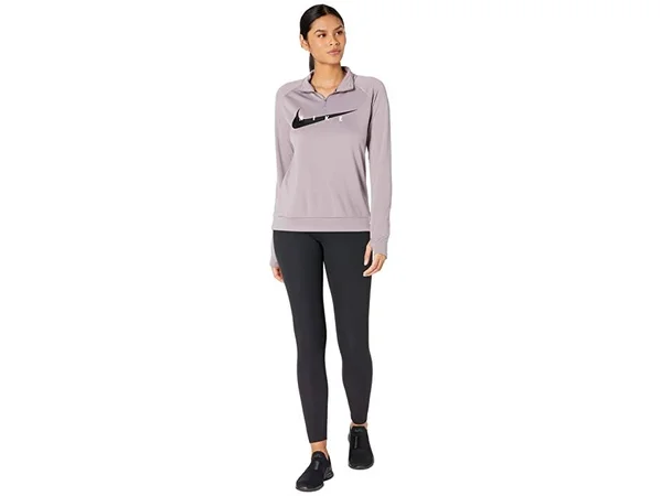 Nike Running Swoosh Half Zip Mid Layer Top in Purple