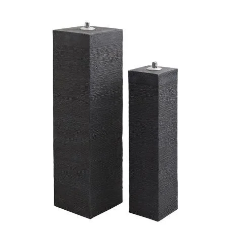 Nearly Natural Outdoor Pillar Oil Lamps (Set of 2) - Gray