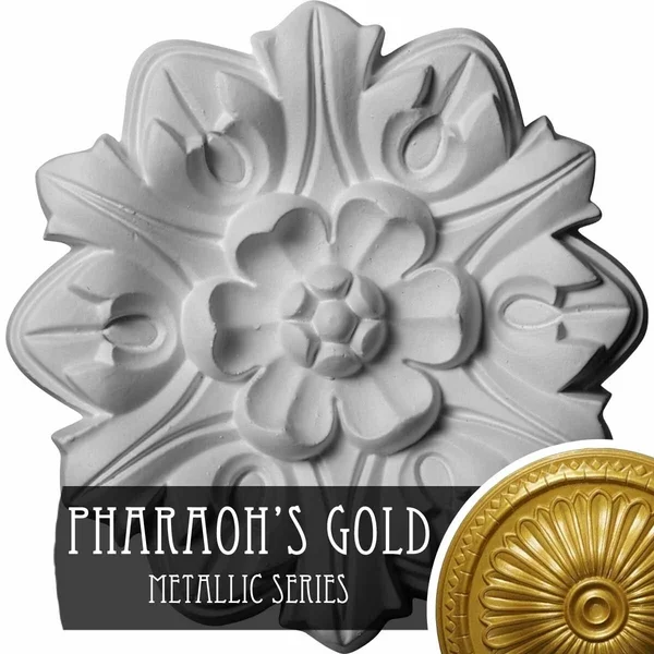 7 5/8x22OD x 1x22P Emery Leaf Ceiling Medallion (Pharaohs Gold)