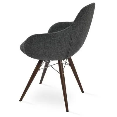 Gazel Arm MW Dining Chair sohoConcept Upholstery Color: Dark Gray, Leg Color: Black