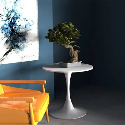 Leeper Pedestal Dining Table Corrigan Studio Color: White, Size: 31.5x22 L x 31.5x22 W