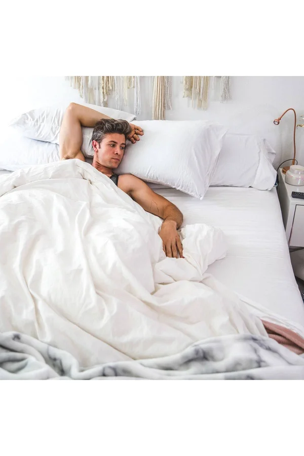 Pillow Guy Luxe Soft & Smooth Tencel Duvet Cover Set (White - King/Cal King)