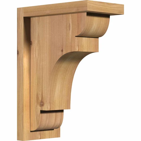 Ekena Millwork COR06X10X14NEB01SWR 5 1/2x22W x 10x22D x 14x22H New Brighton Smooth Corbel w/Backplate, Western Red Cedar