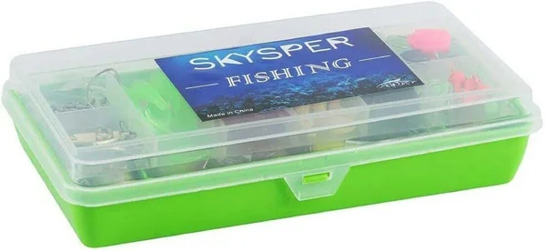 SKYSPER Fishing Lures Set with Tackle Box - Saltwater Freshwater Lures Including Spinners, Soft Plastic Worms, Crank Bait, Jigs