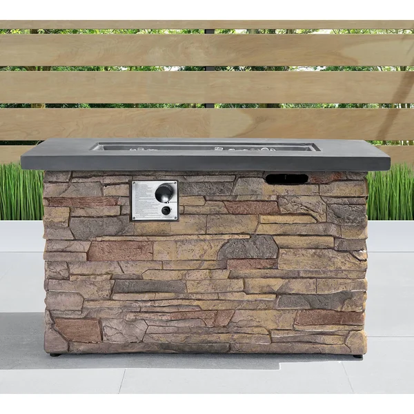 Sego Lily Sage 35 in. Round Stone Fire Table