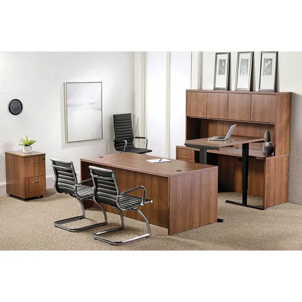 Lorell 34313 Chateau Series Walnut Laminate Desking