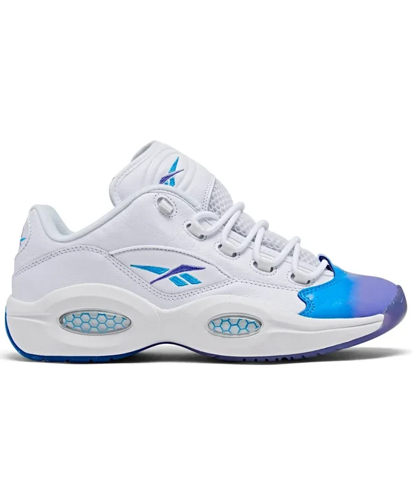 Reebok Men's Question Low Basketball Shoes in White/Footwear White Size 10.5 - Suede