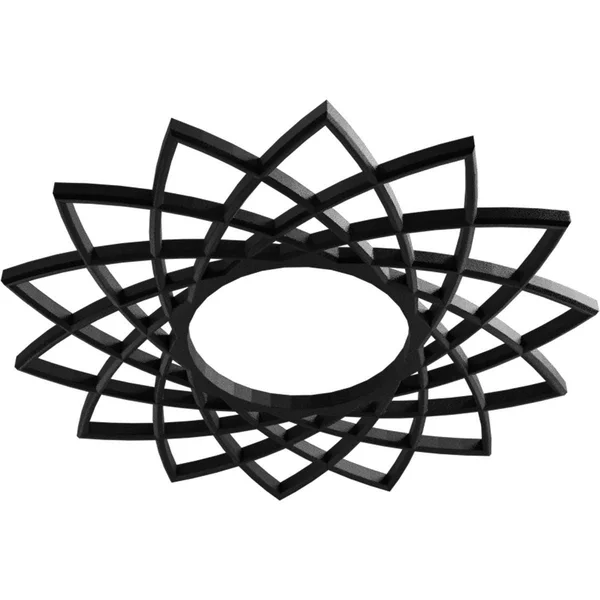 Ekena Millwork CMPP38EAASV 38x22OD x 14 5/8x22ID x 1x22P Eleanor Architectural Grade PVC Pierced Ceiling Medallion, Antiqued Sil