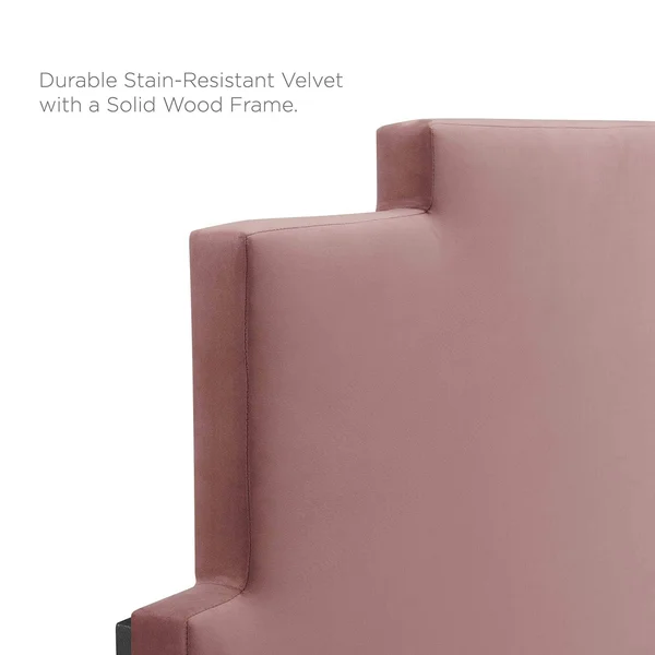 Lindsey Performance Velvet King Platform Bed - Dusty Rose