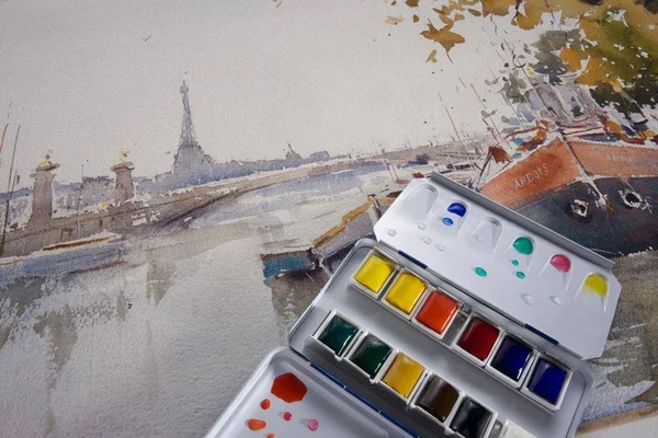 Lefranc & Bourgeois 601661 Box of 24 Watercolour Paints with Detachable Palette