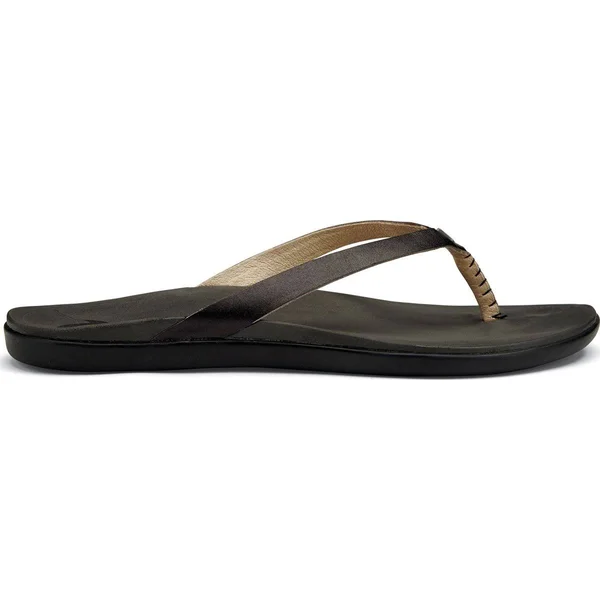 Olukai Ho&opio Leather Black/Black, Black/Black, 6