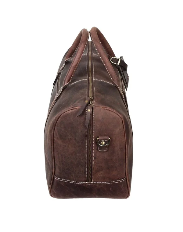 Handmade Leather Carry on Bag - Airplane Underseat Travel Duffel Bags