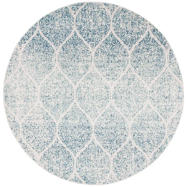 Safavieh Madison Rug Collection MAD604G - Navy - Silver - 11& x 11& Round