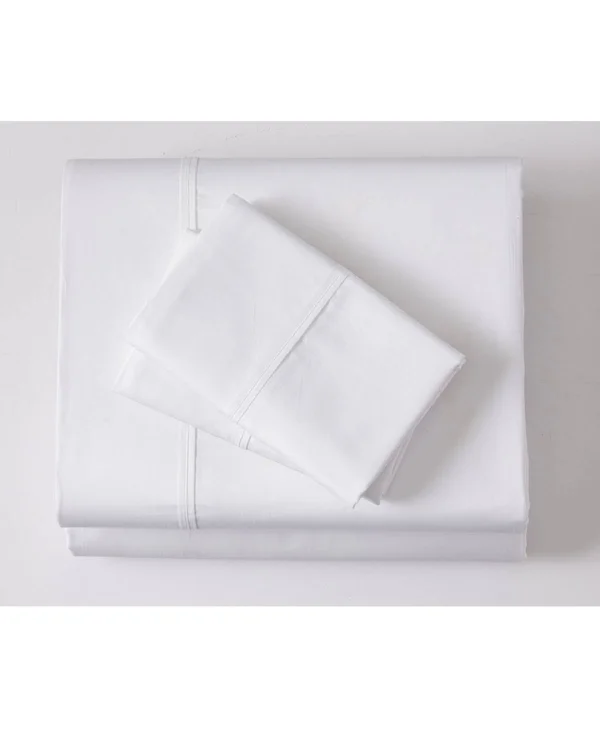 GhostBed Premium Supima Cotton and Tencel Luxury Soft King Sheet Set - White