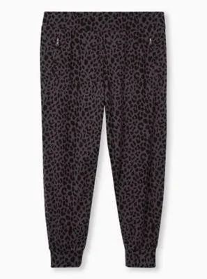 Plus Size Skinny Relaxed Fit Jogger Ponte Leopard Dark Grey in Dark Grey, Size 2x by Torrid