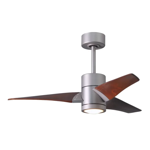 Matthews Fan Co SJ-BN-WN-42 Super Janet 42 inch Brushed Nickel with Walnut Tone Blades Ceiling Fan Atlas