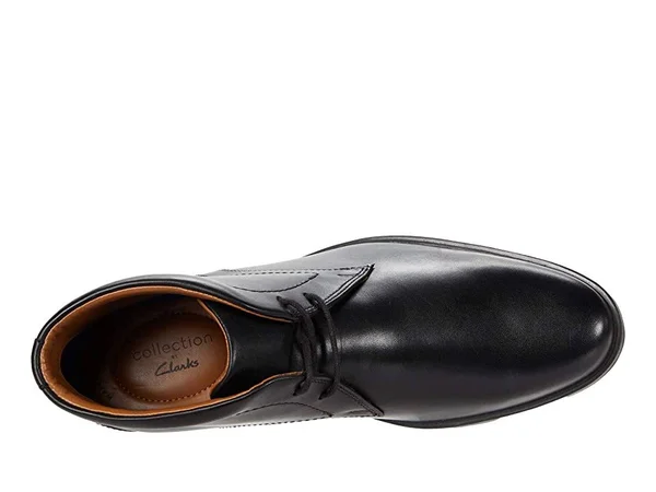 Clarks Whiddon Mid Mens Leather Waterproof Chukka Boots - Black