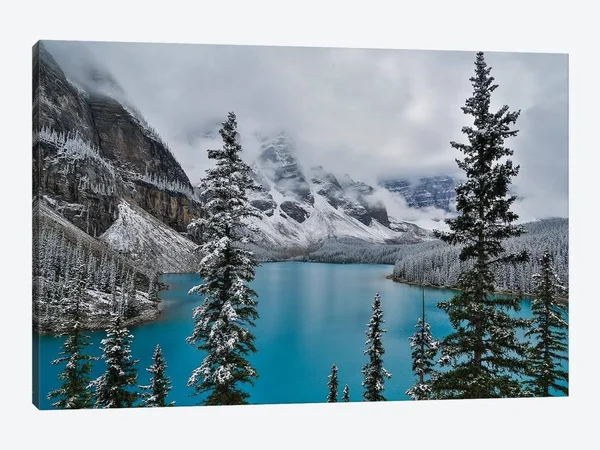 iCanvas Lake Moraine with Fresh Late Summer Snow Banff National Park, Alberta, Canada Art by Sylvia Gulin Canvas Art Wall Decor