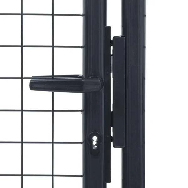 vidaXL Mesh Garden Gate Galvanised Steel 39.4x22x78.7x22 Gray
