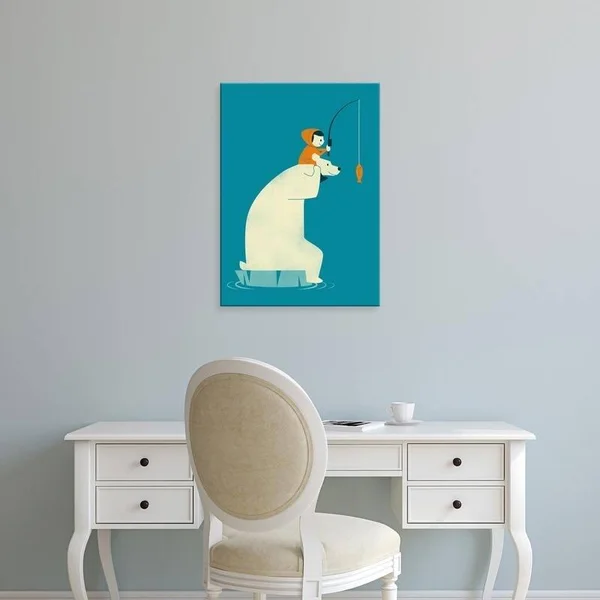 Easy Art Prints Jay Fleck's 'Dinner for Two' Premium Canvas Art - 35 x 25 - Brazilian Barnwood Frame