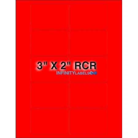 Infinity Labels Fluorescent Red Paper [300 sheets] 3 x 2 Laser Sheets. 10 Labels per Sheet