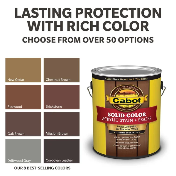 Cabot Foothill Solid Exterior Wood Stain and Sealer (1-Gallon) in Blue, FOOTHILL-238846