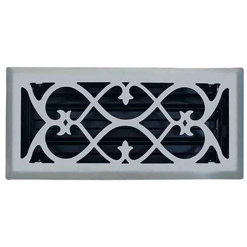 6x22 x 12x22 Victorian Brushed Nickel Floor Register, Vent Cover