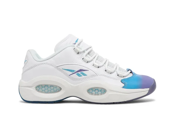 Reebok Men's Question Low Basketball Shoes in White/Footwear White Size 10.5 - Suede