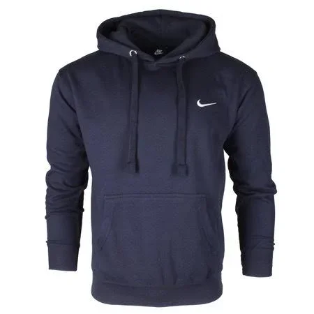 Nike Men's Athletic Wear Embroidered Swoosh Fleece Gym Active Pullover Hoodie XL, Navy 473