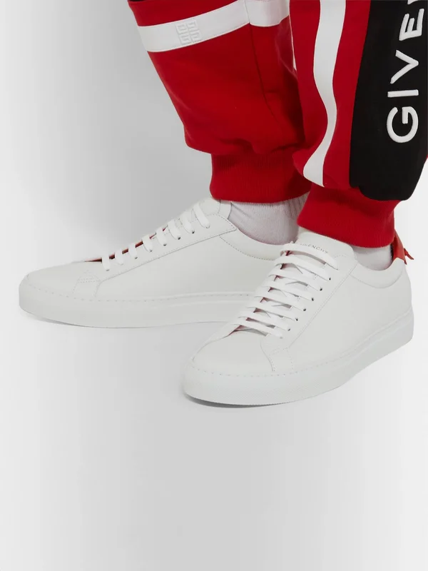 Givenchy, Men Urban Street Leather Tennis Sneakers White/Red 45