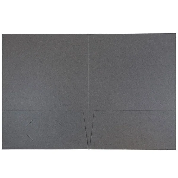 Jam Paper 2-Pocket Portfolio Folder Gray Linen 100/Box 3084B