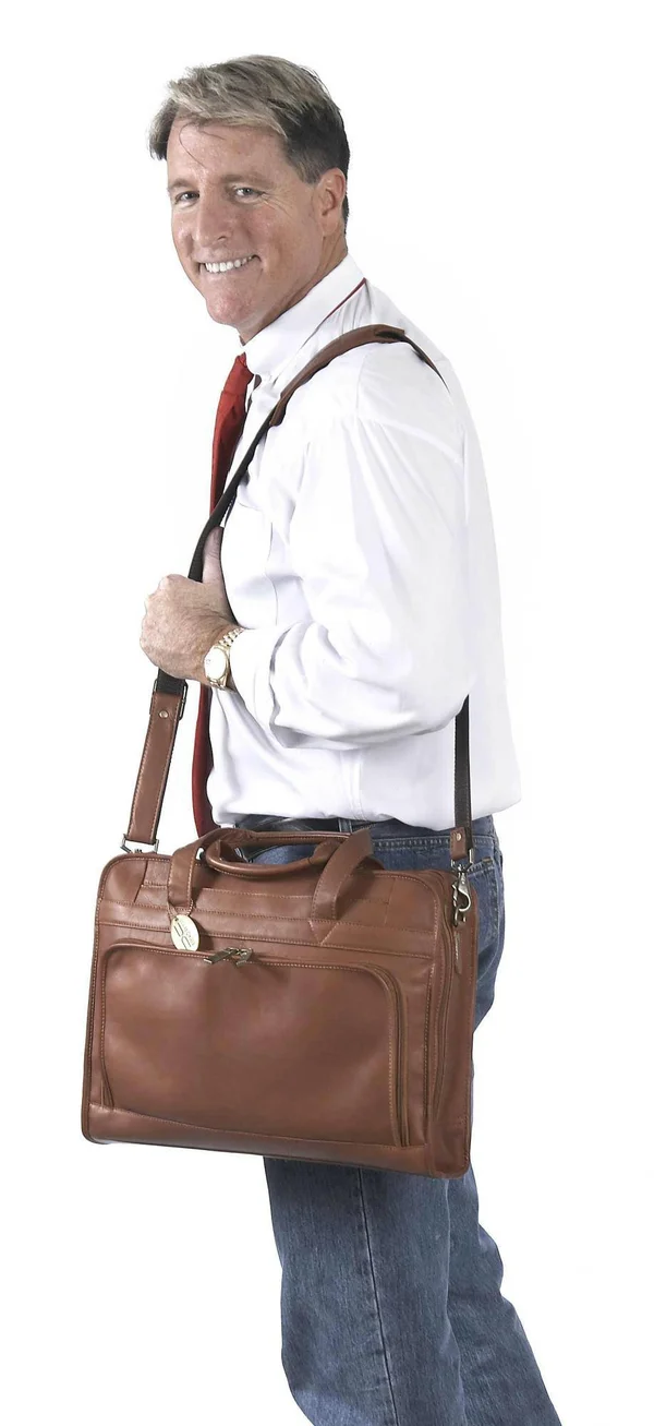 Claire Chase Professional Computer Briefcase Saddle