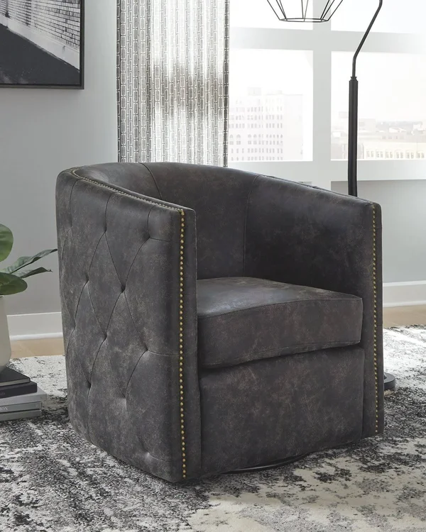 Ashley Brentlow Distressed Black Swivel Chair