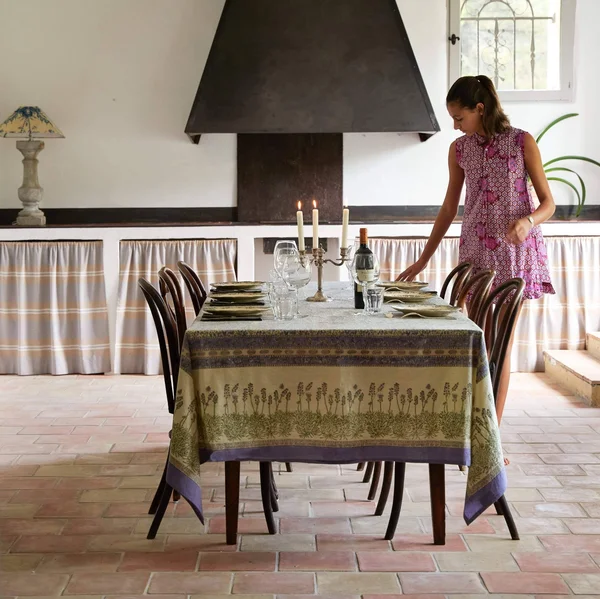 Couleur Nature French Tablecloth Lavender - 71 x 106 - SEATS 6-8