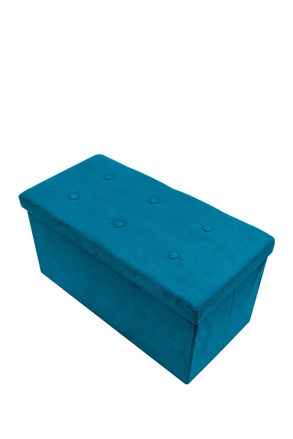Sorbus Storage Bench Chest Contemporary Faux Suede (Small - Teal)