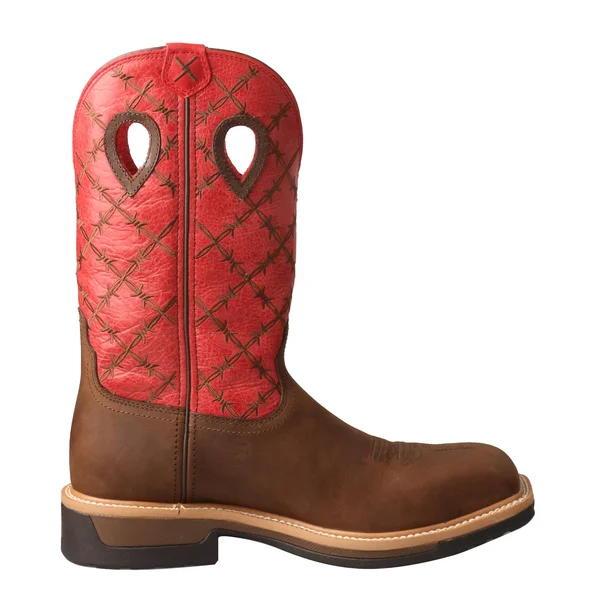 Twisted x Men's MLCA005 Lite Cowboy Alloy Toe Work Boot - Brown/Flash Red Leather