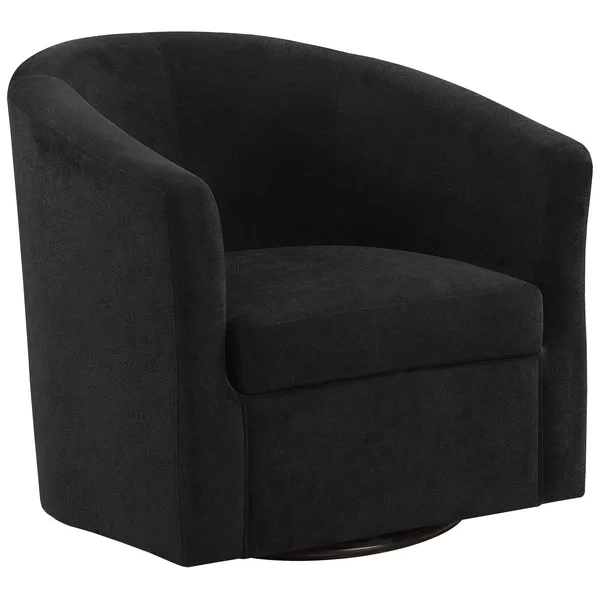 Monarch 8271 Swivel Black Abstract Velvet Accent Chair