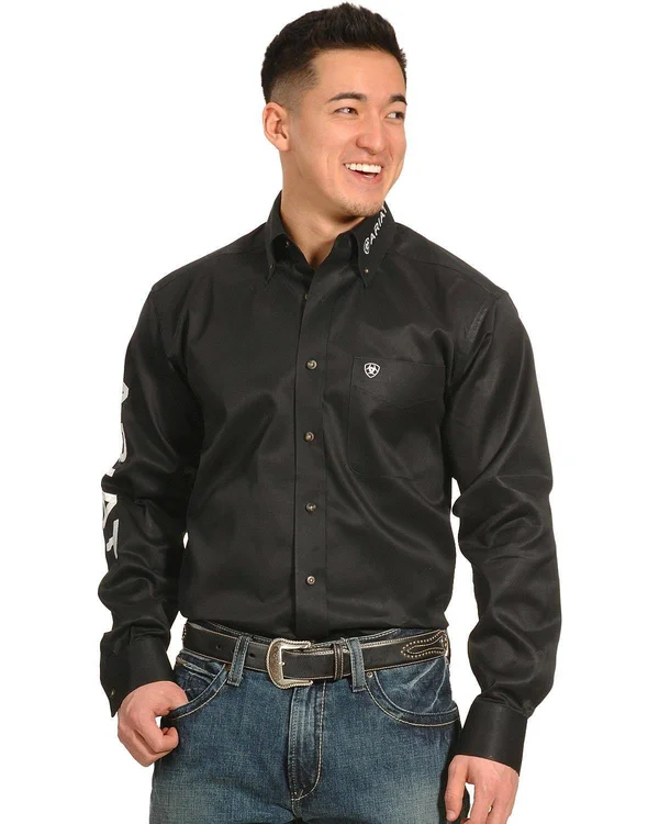 Men's Ariat Team Logo Twill Shirt - Black/White