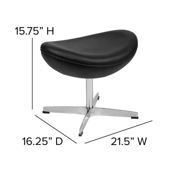 Flash Furniture Black LeatherSoft Saddle Wing Ottoman