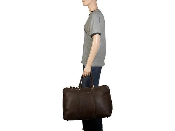 Le Donne Leather Distressed Leather Getaway Duffel (Chocolate)