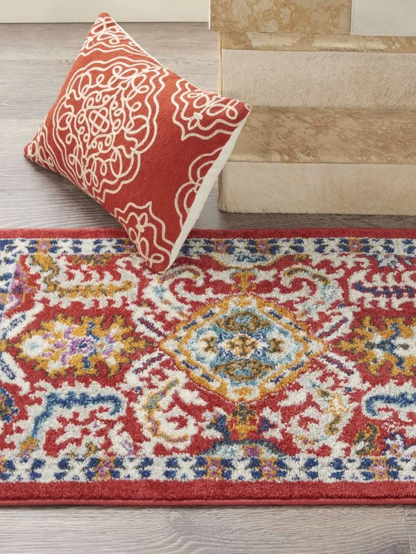 Nourison PSN32 Passion Red Multi Colored Area Rug- 2&2x22 x 7&6x22