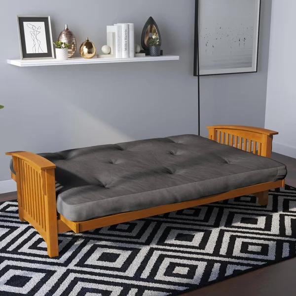 DHP Eve 6 inch Full High Density Polyester Fill Futon Mattress in Gray