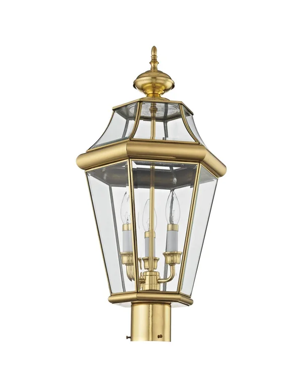 Livex Lighting Georgetown 3 Light Outdoor Post Lantern - Bronze 2364-07