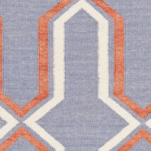 Safavieh 5' x 8' Dhurries DHU559B Light Blue, Dark Blue Rug